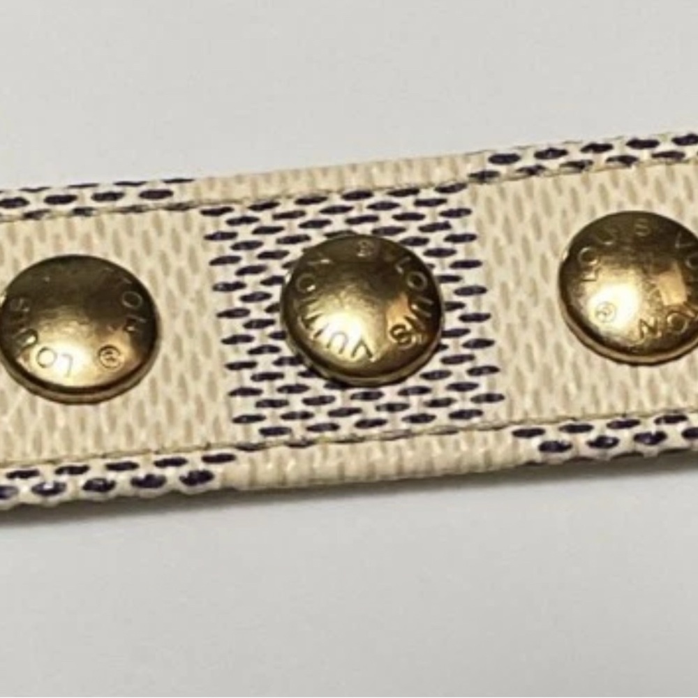 Auth🍀Louis Vuitton cream & Black Demier Azure Bracelet *W/ LV dust bag -EUC- - Picture 6 of 14